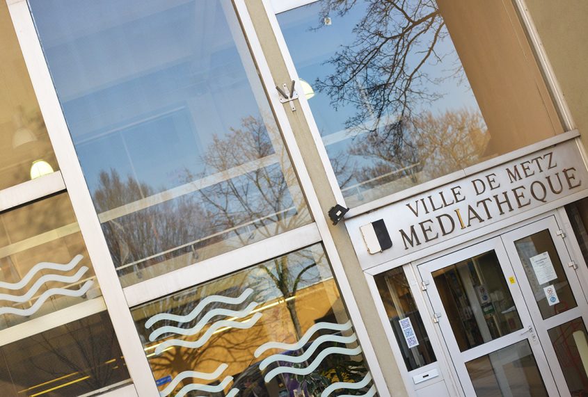 Façade de la médiathèque Verlaine - Pontiffroy, Ville de Metz.